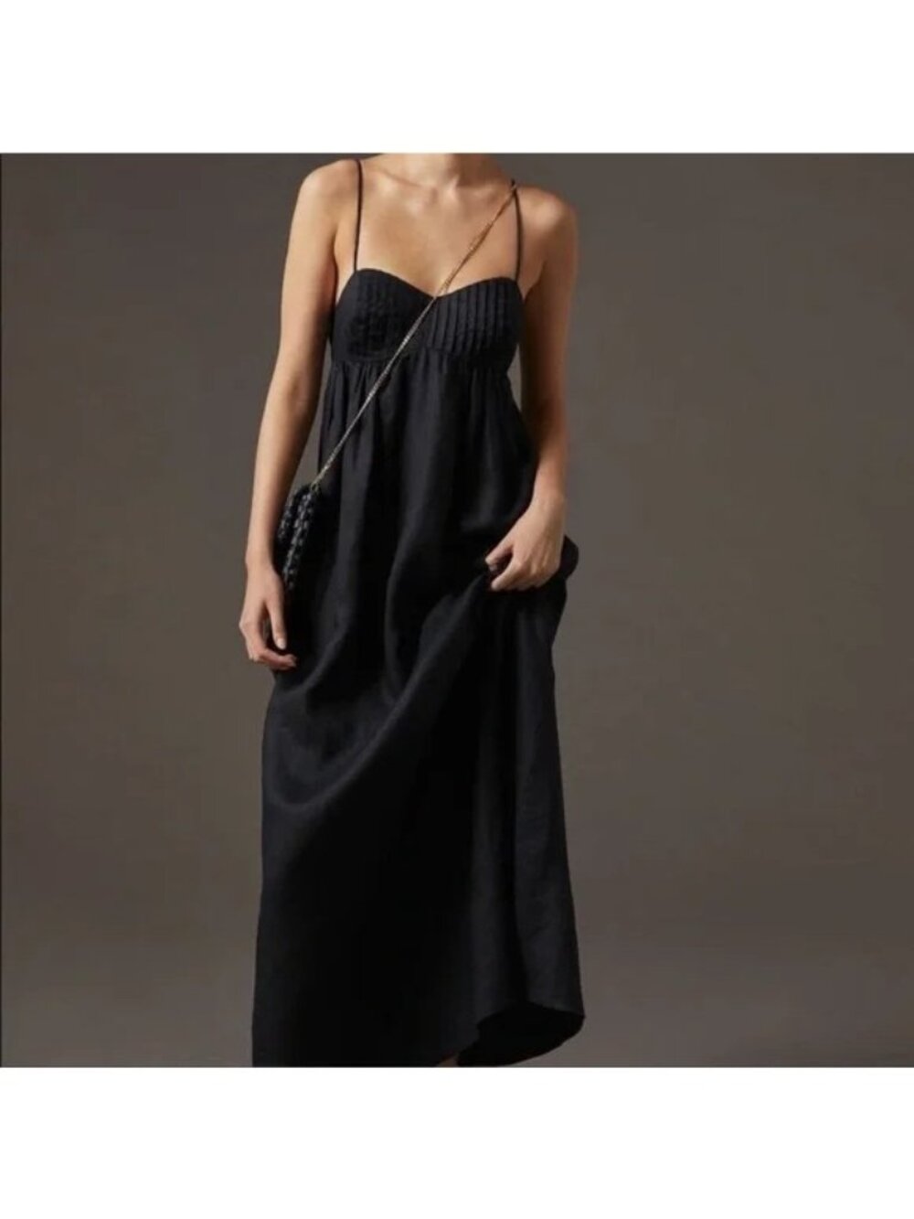Maeve Linen Tie-Back Maxi Dress